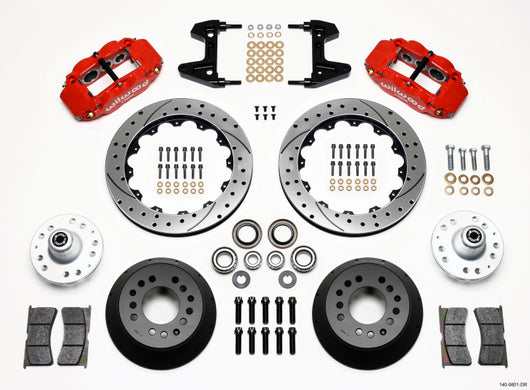 Wilwood Narrow Superlite 6R Front Hub Kit 12.88in Drill Red 74-80 Pinto/Mustang II Disc Spindle only - 140-9801-DR