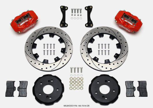 Wilwood Forged Dynalite Front Hat Kit 12.19in Drilled Red 02-06 Acura RSX-5 Lug - 140-7014-DR