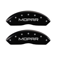 MGP Front set 2 Caliper Covers Engraved Front MOPAR Black finish silver ch - 42009FMOPBK