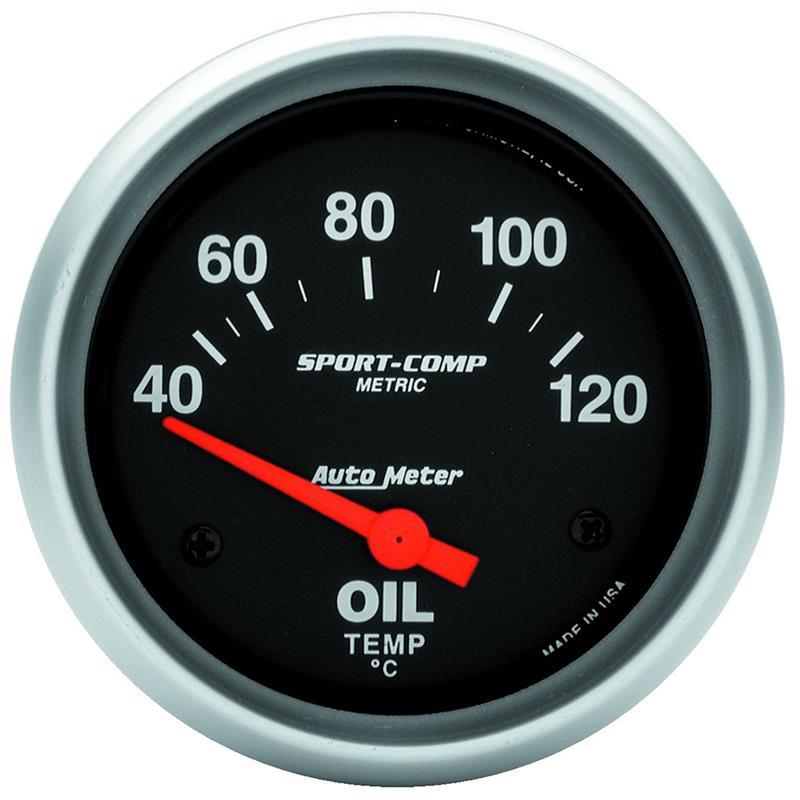 Autometer Sport-Comp 66.7mm 40-120 Deg C Short Sweep Electronic Oil Temperature Gauge - 3542-M