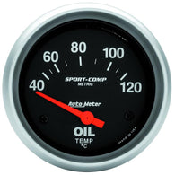Autometer Sport-Comp 66.7mm 40-120 Deg C Short Sweep Electronic Oil Temperature Gauge - 3542-M