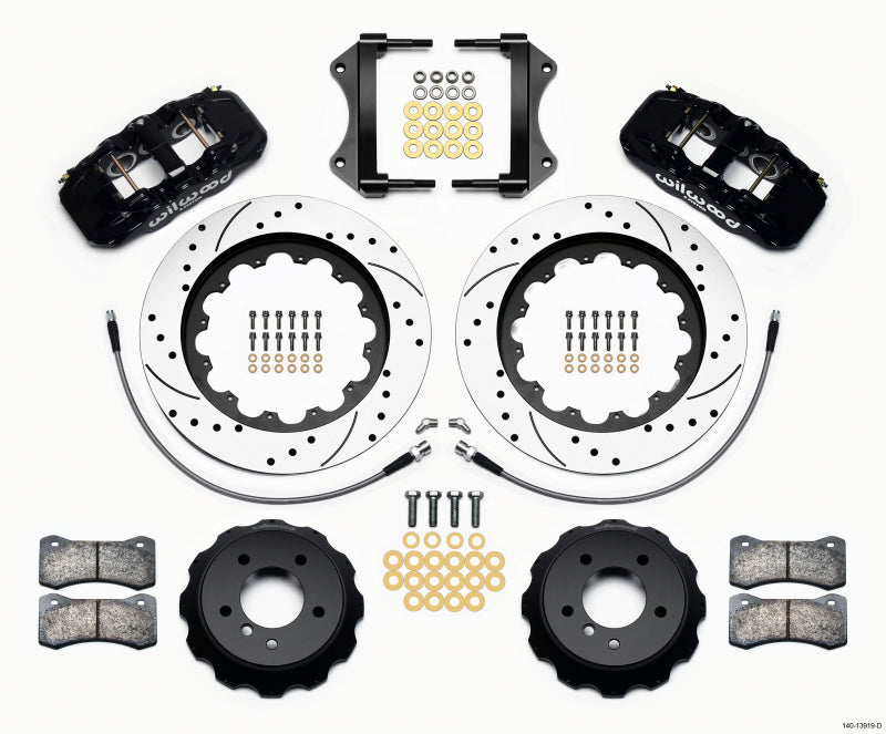 Wilwood AERO6 Front Hat Kit 15.00 Drilled 2007-2011 BMW E90 Series w/Lines - 140-13919-D