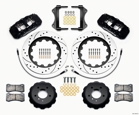Wilwood AERO6 Front Hat Kit 15.00 Drilled 2007-2011 BMW E90 Series w/Lines - 140-13919-D