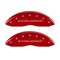 MGP 4 Caliper Covers Engraved Front & Rear Explorer Red finish silver ch - 10229SXPLRD