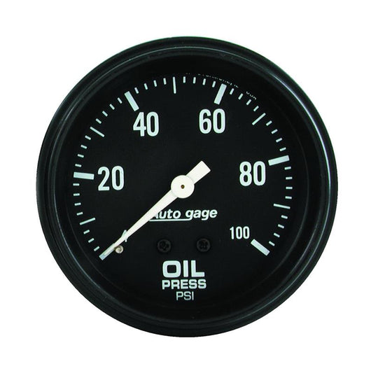Autometer AutoGage 2-5/8in Mechanical Black 0-100 PSI Oil Pressure Gauge - 2312