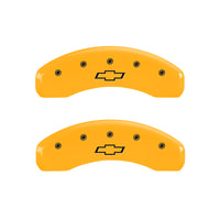 MGP 4 Caliper Covers Engraved Front & Rear Bowtie Yellow finish black ch - 14011SBOWYL