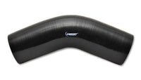Vibrant 4 Ply Reinforced Silicone Elbow Connector - 5in ID x 4in Leg 45 Deg Elbow (BLACK) - 2917