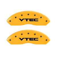 MGP 4 Caliper Covers Engraved Front & Rear Vtech Yellow finish black ch - 39016SVTCYL