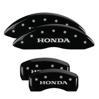 MGP 4 Caliper Covers Engraved Front & Rear Honda Black finish silver ch - 20217SHONBK