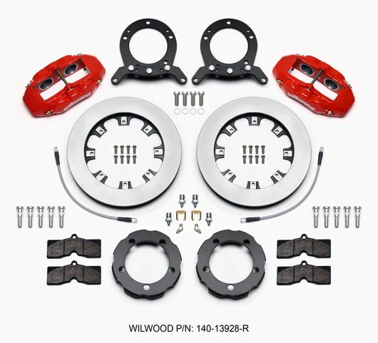 Wilwood D8 Front Hat Kit 12.19in Rotor Red 76-77 Ford Bronco Dana 44 w/Lines - 140-13928-R