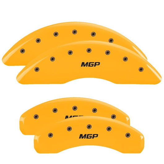 MGP 4 Caliper Covers Engraved Front & Rear MGP Yellow Finish Black Char 2009 Ford Expedition - 10023SMGPYL