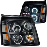 ANZO 2002-2006 Cadillac Escalade Projector Headlights w/ Halo Black (CCFL) - 111142