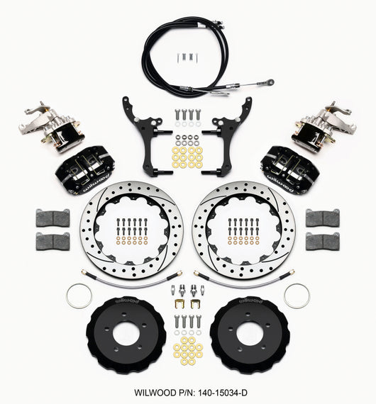 Wilwood Dynapro Radial4 / MC4 Rear Kit 12.88 Drilled 2006-15 Miata w/Lines & Cables - 140-15034-D