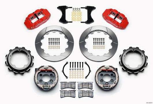 Wilwood Narrow Superlite 4R Rear P-Brk Kit 12.88in Red Strange Eng Floater 3.49in Offset - 140-12435-R