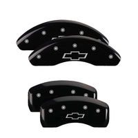 MGP 4 Caliper Covers Engraved F & R Chevy Racing Black Finish Silver Char 2019 Chevrolet Camaro - 14241SBRCBK