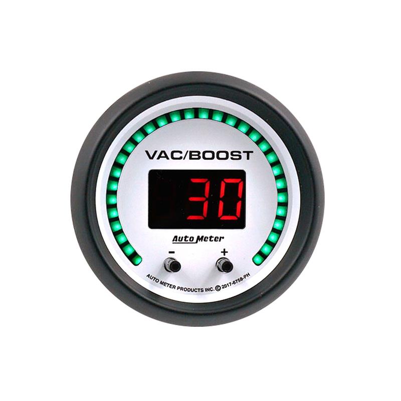 Autometer 52.4mm White Switchable 0-1600 PSI / 0-110 BAR Vacuum/Boost Phantom Elite Digital Gauge - 6758-PH