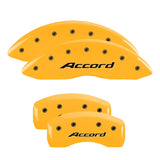 MGP 4 Caliper Covers Engraved Front & Rear Vtech Yellow Finish Black Char 2005 Honda Pilot - 20216SVTCYL