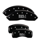 MGP 4 Caliper Covers Engraved Front & Rear Mach 1 Black finish silver ch - 10017SMCHBK