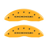 MGP 4 Caliper Covers Engraved Front & Rear With out stripes/Dodge Yellow finish black ch - 12162SDD4YL