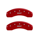 MGP 4 Caliper Covers Engraved Front & Rear MGP Red Finish Silver Characters 2016 Chevrolet SS - 14245SMGPRD