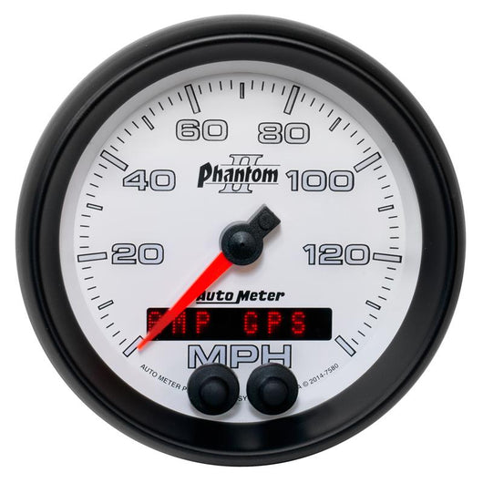 Autometer Phantom II 3-3/8in 0-140MPH In-Dash Electronic GPS Programmable Speedometer - 7580