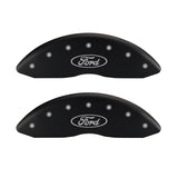 MGP 4 Caliper Covers Engraved Front & Rear Oval logo/Ford Red finish silver ch - 10235SFRDRD