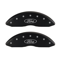 MGP 4 Caliper Covers Engraved Front & Rear Oval logo/Ford Red finish silver ch - 10235SFRDRD