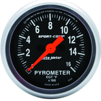 Autometer Sport-Comp 52mm 0-1600 Deg F Electronic EGT Gauge Kit - 3344