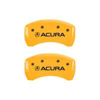 MGP 4 Caliper Covers Engraved Front & Rear Acura Yellow finish black ch - 39018SACUYL