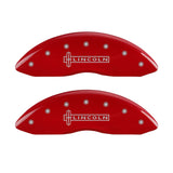MGP 4 Caliper Covers Engraved Front & Rear Lincoln Red finish silver ch - 36013SLCNRD