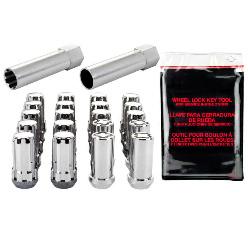 McGard SplineDrive Tuner 5 Lug Install Kit w/Locks & Tool (Cone) 1/2-20 / 13/16 Hex - Chrome - 65540