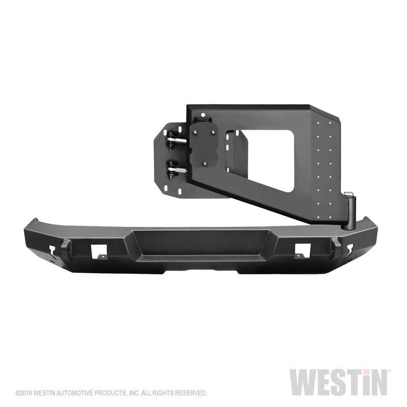 Westin 07-18 Jeep Wrangler JK WJ2 Rear Bumper w/ Tire Carrier - Textured Black - 59-82015