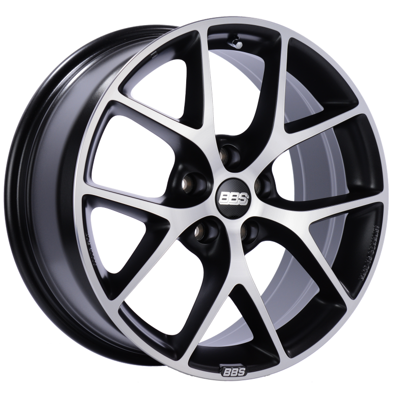 BBS SR 18x8 5x100 ET48 Satin Black Diamond Cut Face Wheel -70mm PFS/Clip Required - SR024VGPK