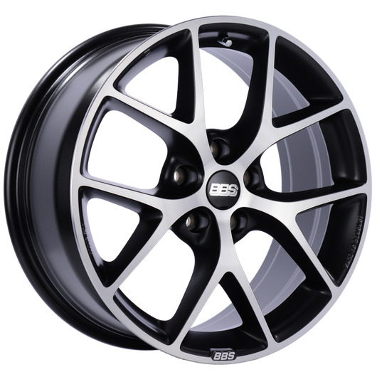 BBS SR 18x8 5x100 ET48 Satin Black Diamond Cut Face Wheel -70mm PFS/Clip Required - SR024VGPK