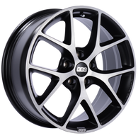 BBS SR 18x8 5x120 ET32 Satin Black Diamond Cut Face Wheel -82mm PFS/Clip Required - SR019VGPK