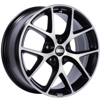 BBS SR 18x8 5x112 ET45 Satin Black Diamond Cut Face Wheel -82mm PFS/Clip Required - SR016VGPK