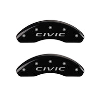 MGP 4 Caliper Covers Engraved Front 2016/CIVIC Engraved Rear 2016/CIVIC Black finish silver ch - 20218SCVCBK