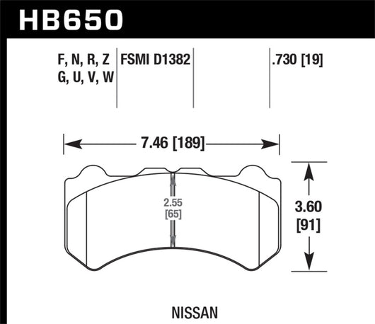 Hawk 09-11 Nissan GT-R Performance Ceramic Street Front Brake Pads - HB650Z.730