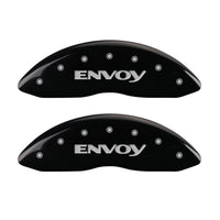 MGP 4 Caliper Covers Engraved Front & Rear Envoy Black finish silver ch - 34004SEVYBK