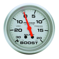 Autometer Ultra-Lite 66.7mm Full Sweep Electronic 30 IN Hg / 20 PSI Vacuum/Boost Gauge - 4401