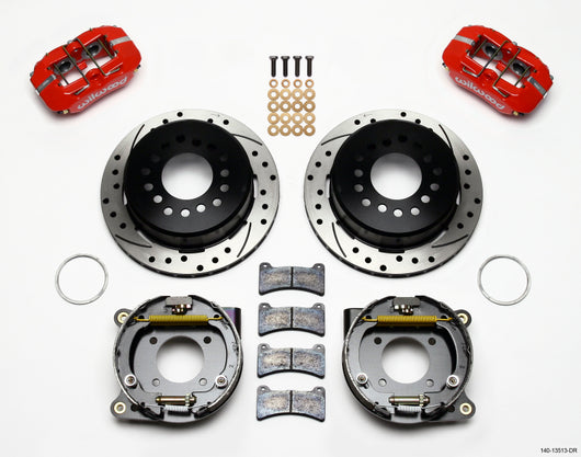 Wilwood Dynapro Low-Profile 11.00in P-Brake Kit Drill-Red BOP Axle 2.75in Bearing 2.75 Offset - 140-13513-DR