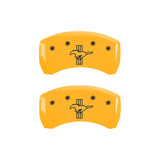 MGP Rear set 2 Caliper Covers Engraved Rear GT350 Shelby & Cobra Yellow finish black ch - 10010RGT3YL