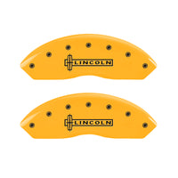 MGP 4 Caliper Covers Engraved Fr Lincoln Rr Star Logo Yellow Finish Blk Char 2002 Lincoln Blackwood - 36016SLC1YL