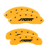 MGP 4 Caliper Covers Engraved Front & Rear Oval logo/Ford Yellow finish black ch - 10119SFRDYL