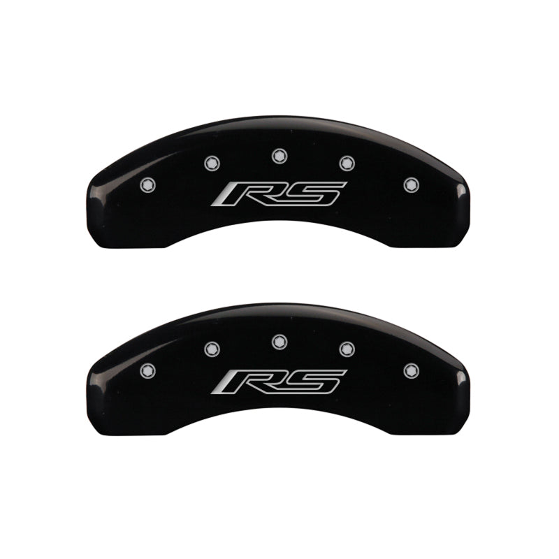 MGP 4 Caliper Covers Engraved Front & Rear Gen 5/RS Black finish silver ch - 14240SRS5BK