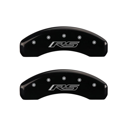 MGP 4 Caliper Covers Engraved Front & Rear Gen 5/RS Black finish silver ch - 14240SRS5BK