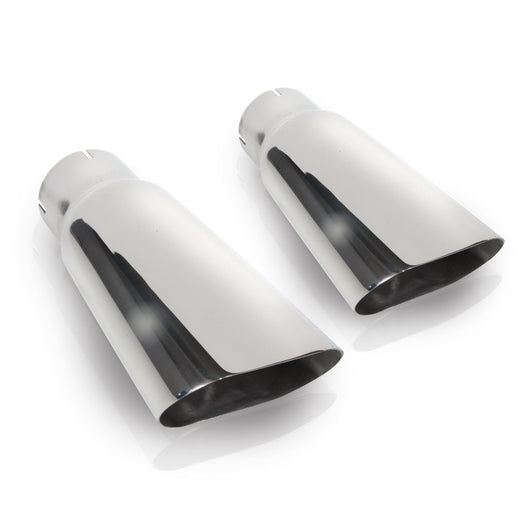 Stainless Works Flat Oval Exhaust Tips 2.5in Inlet (priced per pair) - 7090250