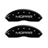 MGP 4 Caliper Covers Engraved Front & Rear MOPAR Black finish silver ch - 42014SMOPBK