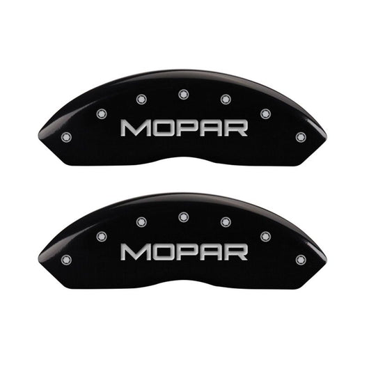 MGP 4 Caliper Covers Engraved Front & Rear MOPAR Black finish silver ch - 42014SMOPBK