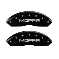 MGP 4 Caliper Covers Engraved Front & Rear MOPAR Black finish silver ch - 42007SMOPBK
